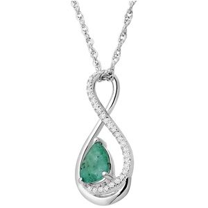 Natural Diamond Natural Emerald Necklace